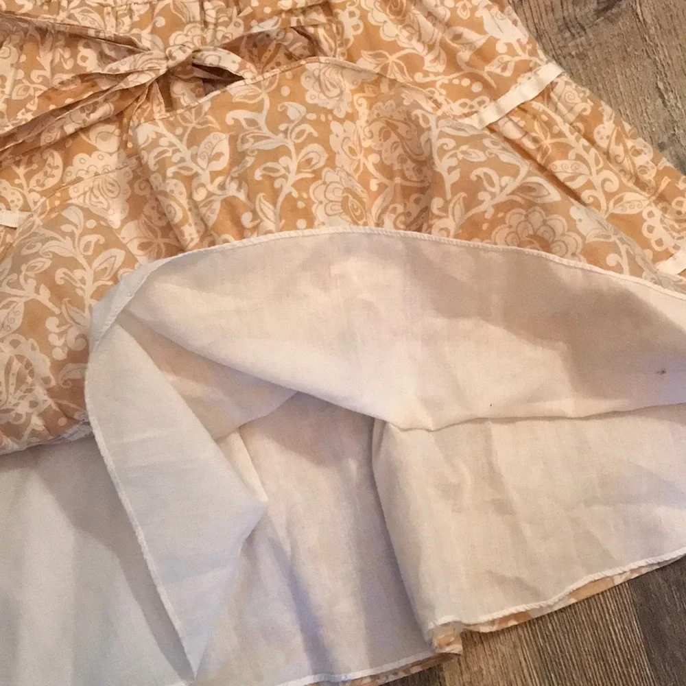 Toddler Girl Dress Tan & White